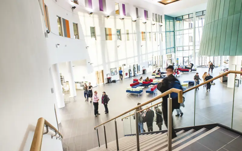 main atrium in Inverness College UHI